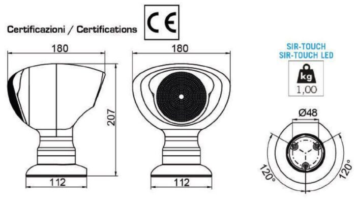 SIR-TOUCH LED HT helisignaal + signaaltuli; punane; 185-265AC; 120dB; 64 tooni; IP68 - pilt 3
