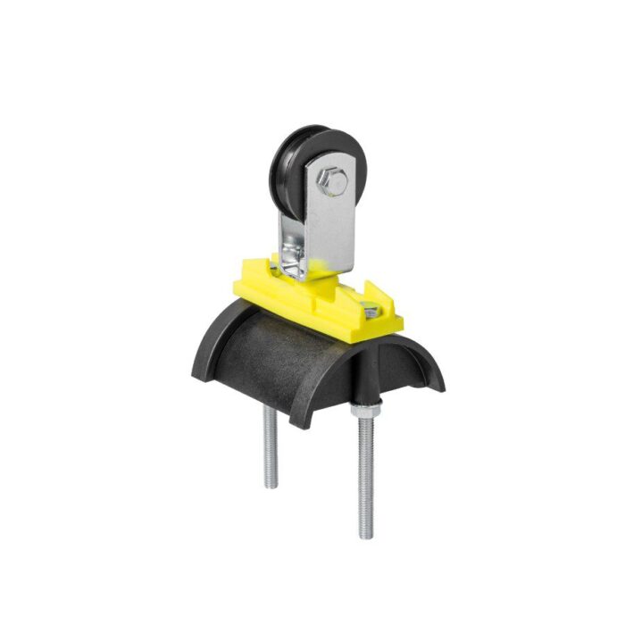 Plastic carrier; with one plastic roller; for rope; for max 55mm ribbon cable. - Image 1