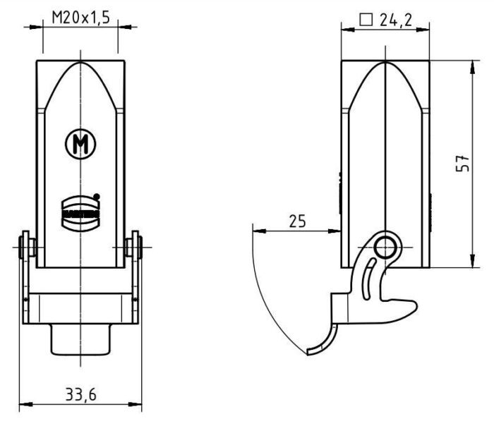 Quick connect connector; 4PIN and/or 5PIN; female; housing; top; M20 - Image 2