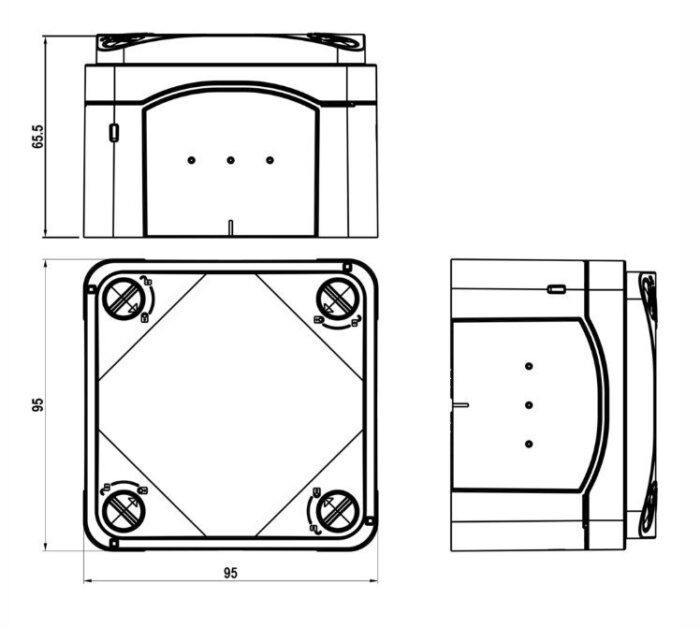 KCS996PC plastkarp; 95x95x65mm; polükarbonaat; hall; IP66 - pilt 2
