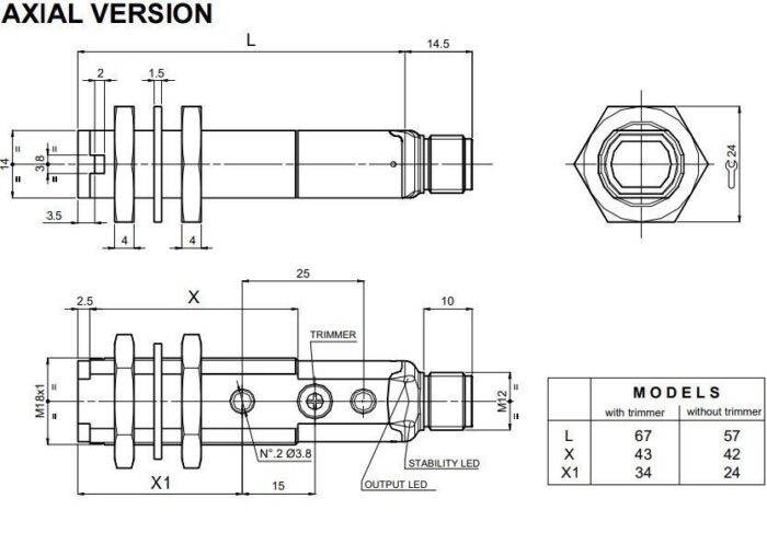 S5N-PA-2-C10-PP fotoandur; 10-30DC; M18 plastkorpus; objektilt peegelduv; axial; 0...100mm; PNP; NO/NC; 2m juhe - pilt 3