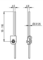 VN A00LE teekonnalüliti roostevaba terasest reguleeritav varras; Ø 3x125mm - Изображение 2