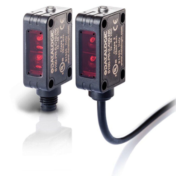 S100-PR-5-C10-PK photo sensor; 10-30DC; 32x20mm plastic housing; reflective; LED; radial; 0...500mm; PNP; light/dark; M8 connector - Image 1