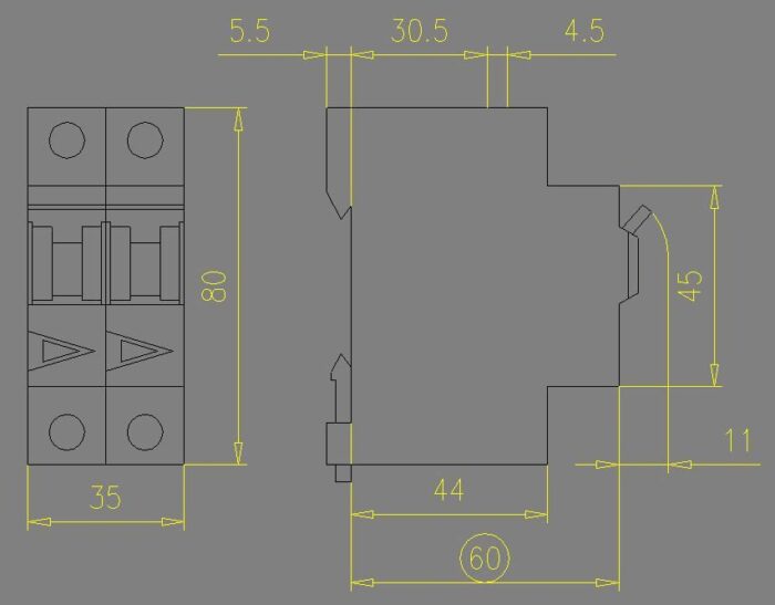 PL6-C20/2 liinikaitselüliti, 2 poolust, 20A, C-karakteristik, 6kA - pilt 2