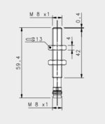 IS-08-A2-S1 induktiivandur; 10-30DC; "flush"; standard korpus; 1,5mm; PNP; NC; M8 pistik; IP67