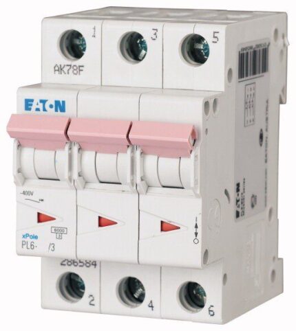 PL6-C40/3 line circuit breaker, 3 poles, 40A, characteristic C, 6kA