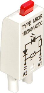 Диод M93R; красный; 110-240 AC/DC; серый корпус