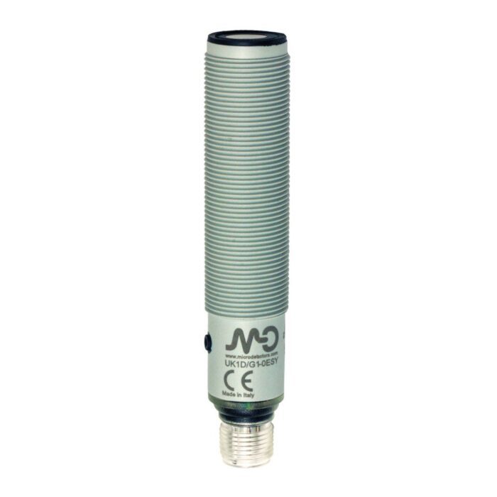 UK1D/GW-0ESY ultrasonic transducer, 10-30DC, M18 plastic housing, 150-1600mm, 2xPNP, M12 connector, IP67 - Image 1