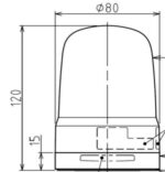 SF08 Signal light, red, 100-240AC, Ø80mm, flashing, rotating or pulsating, IP66 - Image 2