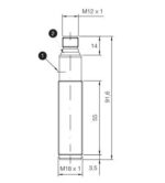 UK1D/GW-0ESY ultrasonic transducer, 10-30DC, M18 plastic housing, 150-1600mm, 2xPNP, M12 connector, IP67 - Image 2