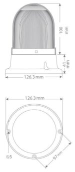 SNT helisignaal + punane signaaltuli; 12-24AC/DC; Ø100mm; max 105dB; 10 tooni; IP65 - pilt 2