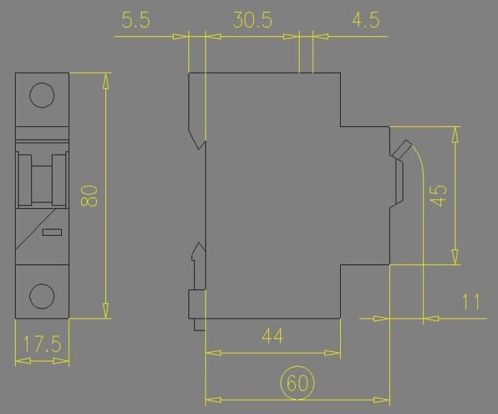 PL7-C10/1-DC liinikaitselüliti, 1 poolus, 10A (DC), C-karakteristik, 10kA - pilt 2