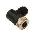 Connector M12; 5pin; female; curved; screw terminals