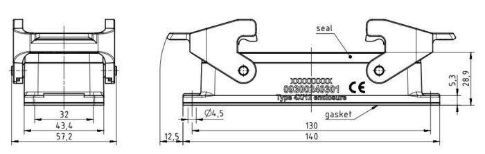 High-speed connector; 24PIN; female; body; low; bottom hole - Image 2