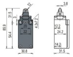 FM 515 road switch; 1NO+1NC; metal body; fast action; roller - Image 2
