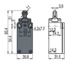 FM 5A4-M2 Дорожный переключатель; 1NO+1NC; металлический корпус; быстрое действие; ролик - Изображение 2