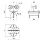 Metal carrier; with four metal rollers; for 56mm busbar; for max 68mm ribbon cable. - Image 2