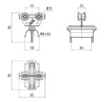 Metal carrier; with four metal rollers; for 32mm busbar; for max 64mm ribbon cable. - Image 2