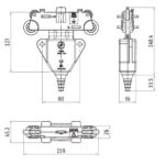 Power cord plastic carrier; four plastic rollers; for busbar system; 5 poles; 25A - Image 2