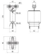 Metal suspension bracket; with four metal rollers; for 32mm busbar; for max 62mm ribbon cable. - Image 2