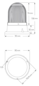 SNT helisignaal + roheline; oranž; punane; sinine signaaltuli; 12-24DC; Ø70mm; max 103dB; 16 tooni; IP65 - pilt 2