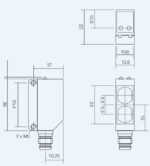 QERN/BN-0F photo sensor; 10-30DC; 30x20mm plastic housing; reflective from reflector; red; radial; 0...5m; NPN; NO/NC; M8 connector - Image 2