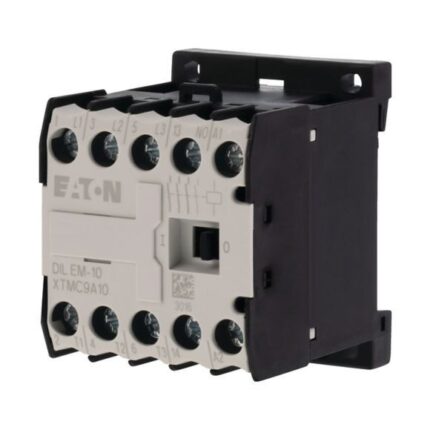 Мини-контактор DILEM-10-G (24VDC), 9A, 4кВт, 1NO вспомогательный контакт, винтовые клеммы
