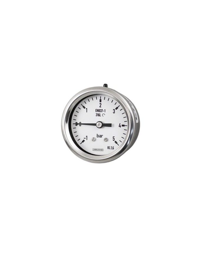 RCh63-1rm pressure gauge, 0...60bar; G¼" brass inlet on back side - Image 1