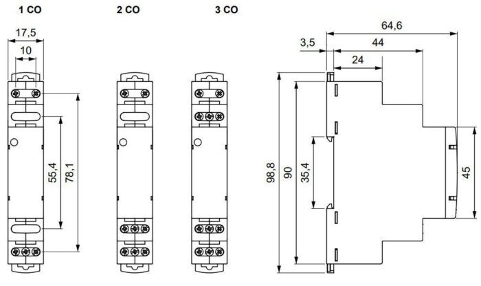 RPI-3P-UNI modular relay; 3C/O; 12-240AC/DC; 8A - Image 2
