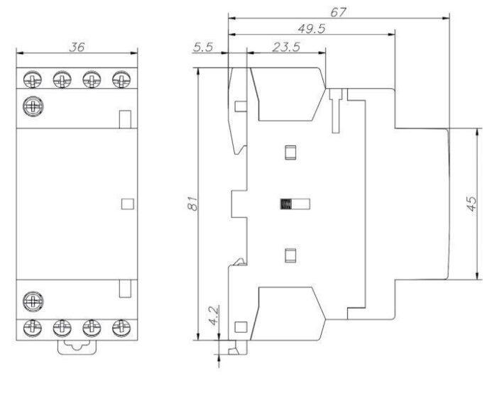 RXC25-40-A230 modular contactor; 230AC; 4NO; 25A - Image 2