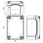 KCS1397PCT plastic box; 135x95x70mm; polycarbonate; grey; transparent lid; IP66 - Image 2