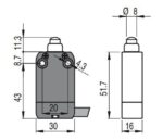 NF B110AB-DN2 road switch; 1NO+1NC; plastic housing; slow action; 2m cable length - Image 2