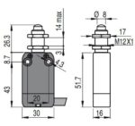NF G110EB-DN2 road switch; 1NO+1NC; plastic housing; slow action; 2m cable length - Image 2